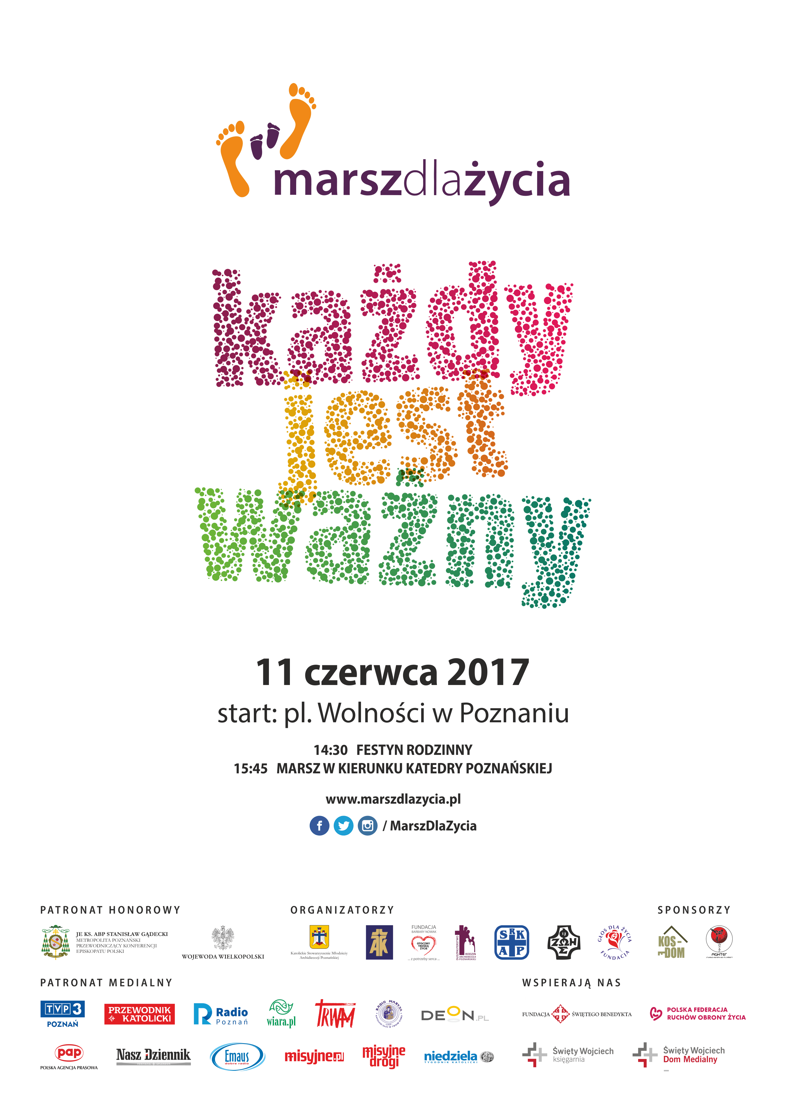 Plakat Marszu dla Życia 2017 Poznań