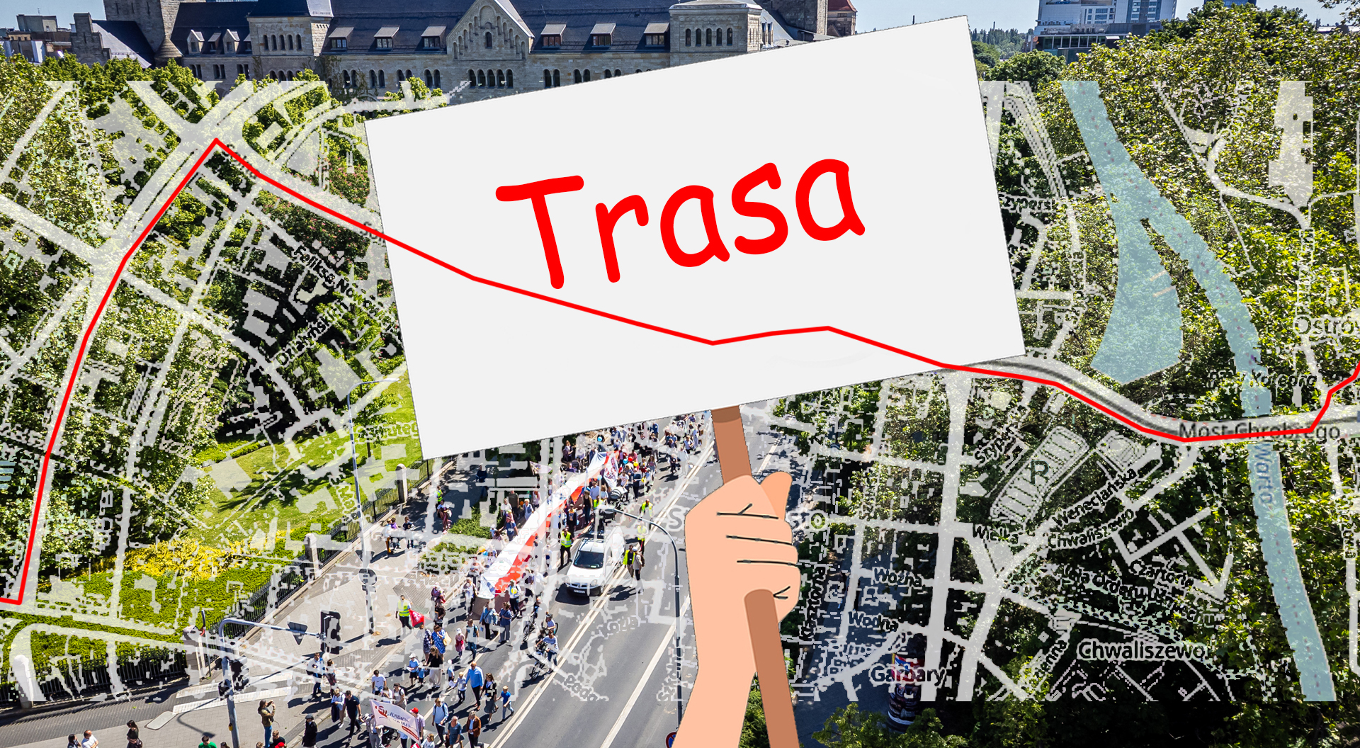 Trasa marszu i&nbsp;informacje dla kierowców